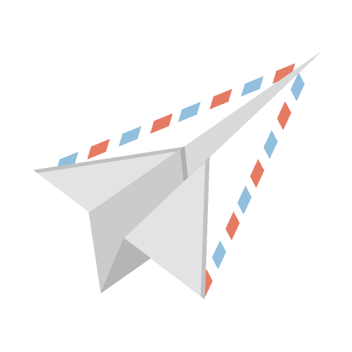 illustrated paper plane with airmail markings